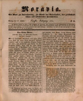 Moravia Montag 17. Januar 1842