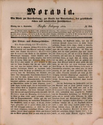 Moravia Samstag 3. September 1842