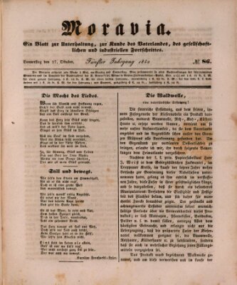 Moravia Donnerstag 27. Oktober 1842