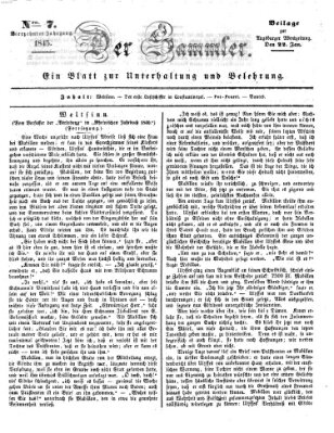 Der Sammler (Augsburger Abendzeitung) Mittwoch 22. Januar 1845