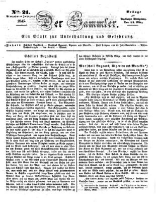 Der Sammler (Augsburger Abendzeitung) Mittwoch 12. März 1845