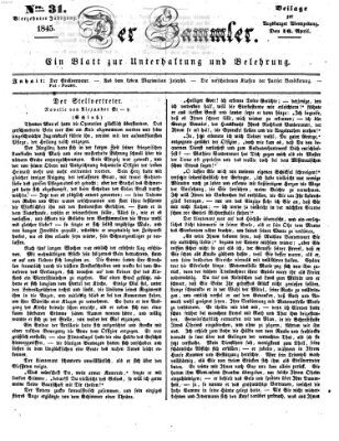 Der Sammler (Augsburger Abendzeitung) Mittwoch 16. April 1845