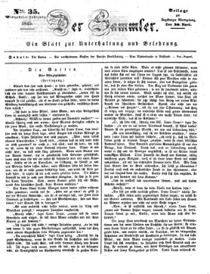 Der Sammler (Augsburger Abendzeitung) Mittwoch 30. April 1845