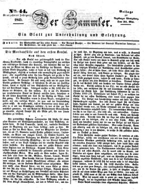 Der Sammler (Augsburger Abendzeitung) Samstag 31. Mai 1845