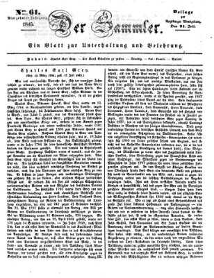 Der Sammler (Augsburger Abendzeitung) Donnerstag 31. Juli 1845