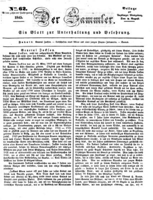 Der Sammler (Augsburger Abendzeitung) Samstag 2. August 1845