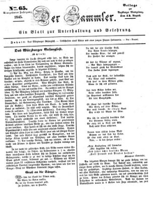 Der Sammler (Augsburger Abendzeitung) Mittwoch 13. August 1845