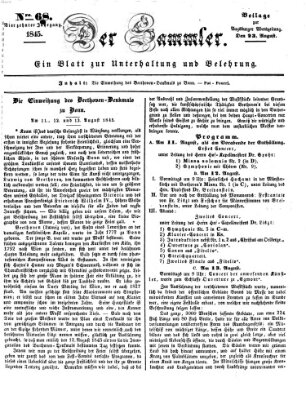 Der Sammler (Augsburger Abendzeitung) Samstag 23. August 1845