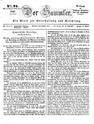 Der Sammler (Augsburger Abendzeitung) Samstag 13. September 1845