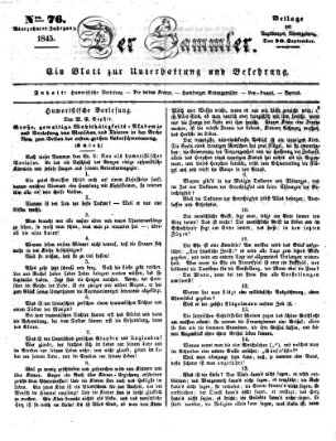 Der Sammler (Augsburger Abendzeitung) Samstag 20. September 1845