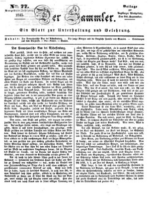 Der Sammler (Augsburger Abendzeitung) Mittwoch 24. September 1845