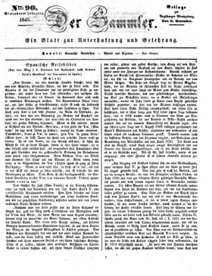 Der Sammler (Augsburger Abendzeitung) Samstag 8. November 1845