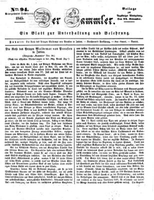 Der Sammler (Augsburger Abendzeitung) Samstag 22. November 1845