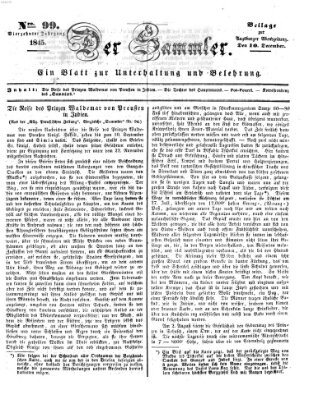 Der Sammler (Augsburger Abendzeitung) Mittwoch 10. Dezember 1845