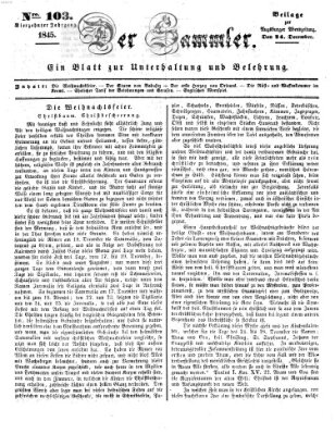 Der Sammler (Augsburger Abendzeitung) Mittwoch 24. Dezember 1845