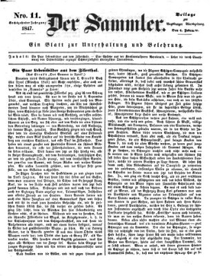 Der Sammler (Augsburger Abendzeitung) Samstag 6. Februar 1847