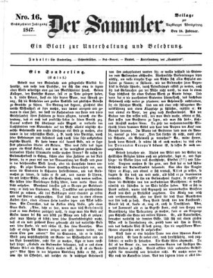 Der Sammler (Augsburger Abendzeitung) Mittwoch 24. Februar 1847