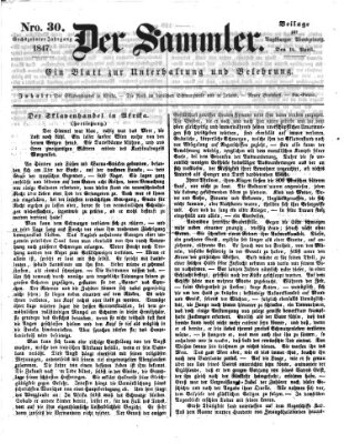 Der Sammler (Augsburger Abendzeitung) Mittwoch 14. April 1847