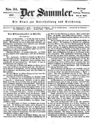 Der Sammler (Augsburger Abendzeitung) Mittwoch 28. April 1847