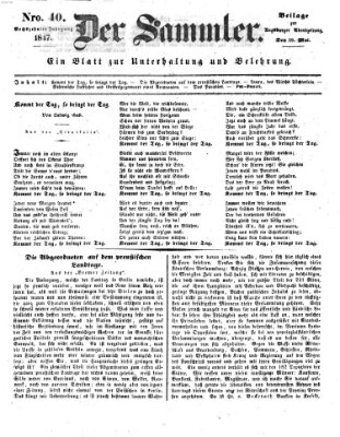 Der Sammler (Augsburger Abendzeitung) Mittwoch 19. Mai 1847