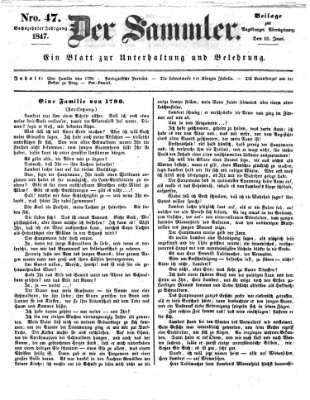 Der Sammler (Augsburger Abendzeitung) Samstag 12. Juni 1847