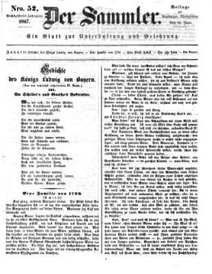 Der Sammler (Augsburger Abendzeitung) Mittwoch 30. Juni 1847