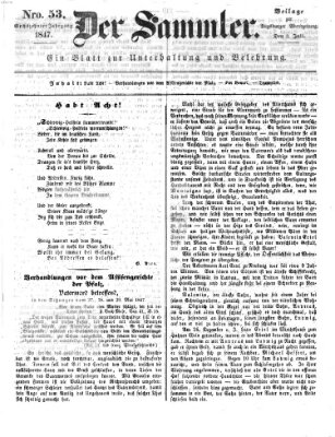 Der Sammler (Augsburger Abendzeitung) Samstag 3. Juli 1847