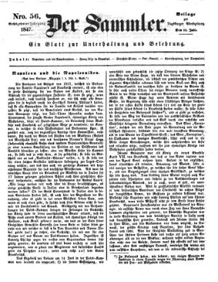 Der Sammler (Augsburger Abendzeitung) Mittwoch 14. Juli 1847