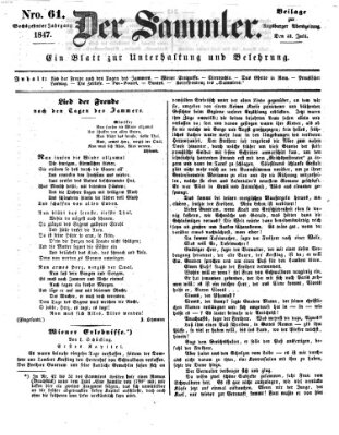 Der Sammler (Augsburger Abendzeitung) Samstag 31. Juli 1847