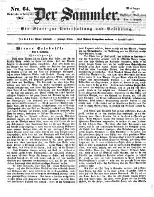 Der Sammler (Augsburger Abendzeitung) Mittwoch 11. August 1847