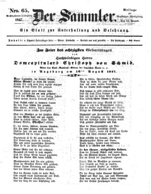 Der Sammler (Augsburger Abendzeitung) Samstag 14. August 1847