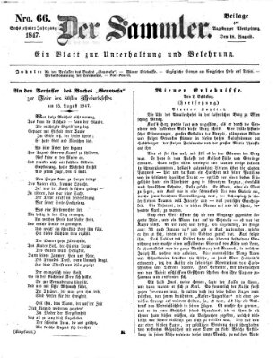 Der Sammler (Augsburger Abendzeitung) Mittwoch 18. August 1847