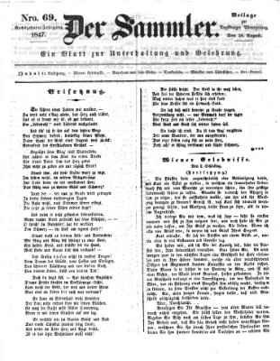 Der Sammler (Augsburger Abendzeitung) Samstag 28. August 1847