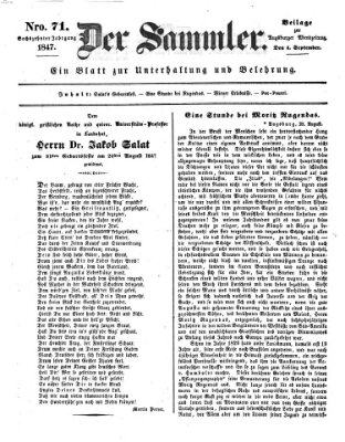 Der Sammler (Augsburger Abendzeitung) Samstag 4. September 1847