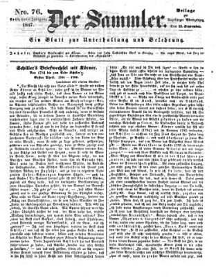 Der Sammler (Augsburger Abendzeitung) Mittwoch 22. September 1847