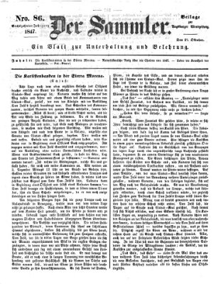 Der Sammler (Augsburger Abendzeitung) Mittwoch 27. Oktober 1847