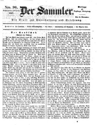 Der Sammler (Augsburger Abendzeitung) Mittwoch 10. November 1847