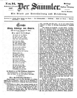 Der Sammler (Augsburger Abendzeitung) Donnerstag 25. November 1847