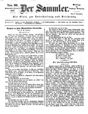 Der Sammler (Augsburger Abendzeitung) Samstag 11. Dezember 1847