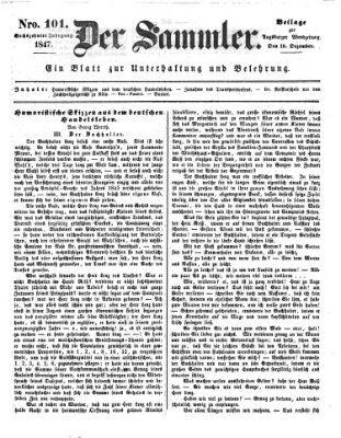 Der Sammler (Augsburger Abendzeitung) Samstag 18. Dezember 1847