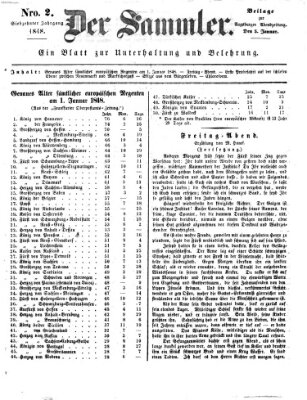 Der Sammler (Augsburger Abendzeitung) Mittwoch 5. Januar 1848