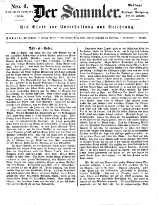 Der Sammler (Augsburger Abendzeitung) Mittwoch 12. Januar 1848