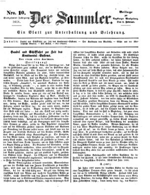 Der Sammler (Augsburger Abendzeitung) Mittwoch 2. Februar 1848