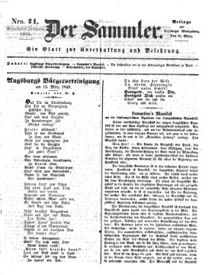 Der Sammler (Augsburger Abendzeitung) Donnerstag 16. März 1848