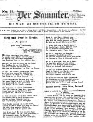 Der Sammler (Augsburger Abendzeitung) Samstag 25. März 1848