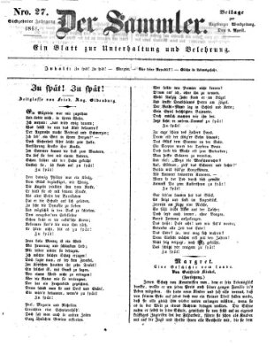 Der Sammler (Augsburger Abendzeitung) Sonntag 9. April 1848