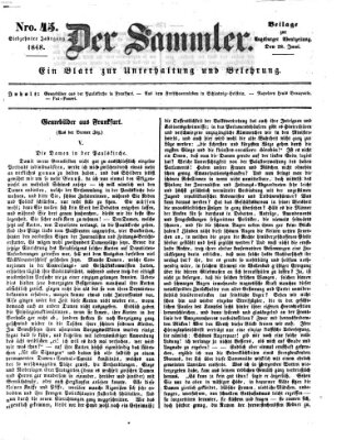 Der Sammler (Augsburger Abendzeitung) Mittwoch 28. Juni 1848