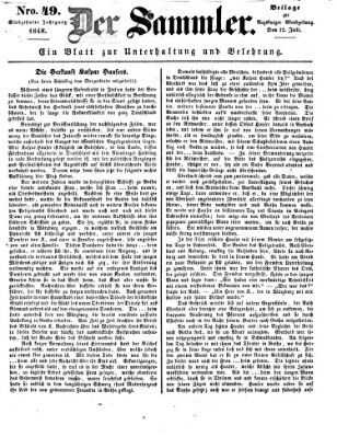 Der Sammler (Augsburger Abendzeitung) Mittwoch 12. Juli 1848