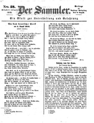 Der Sammler (Augsburger Abendzeitung) Samstag 12. August 1848