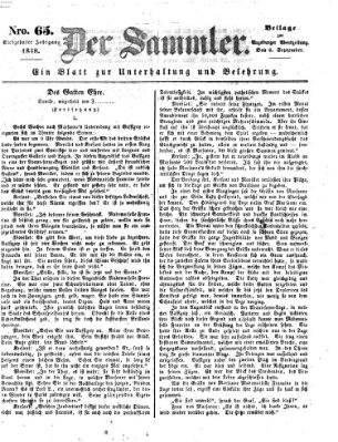 Der Sammler (Augsburger Abendzeitung) Mittwoch 6. September 1848